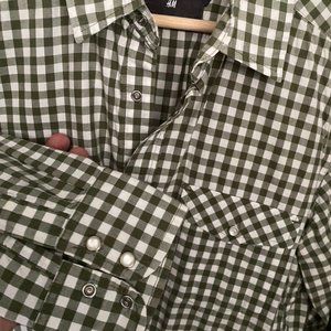 H&M L.O.G.G. Gingham Western Shirt - Men's…